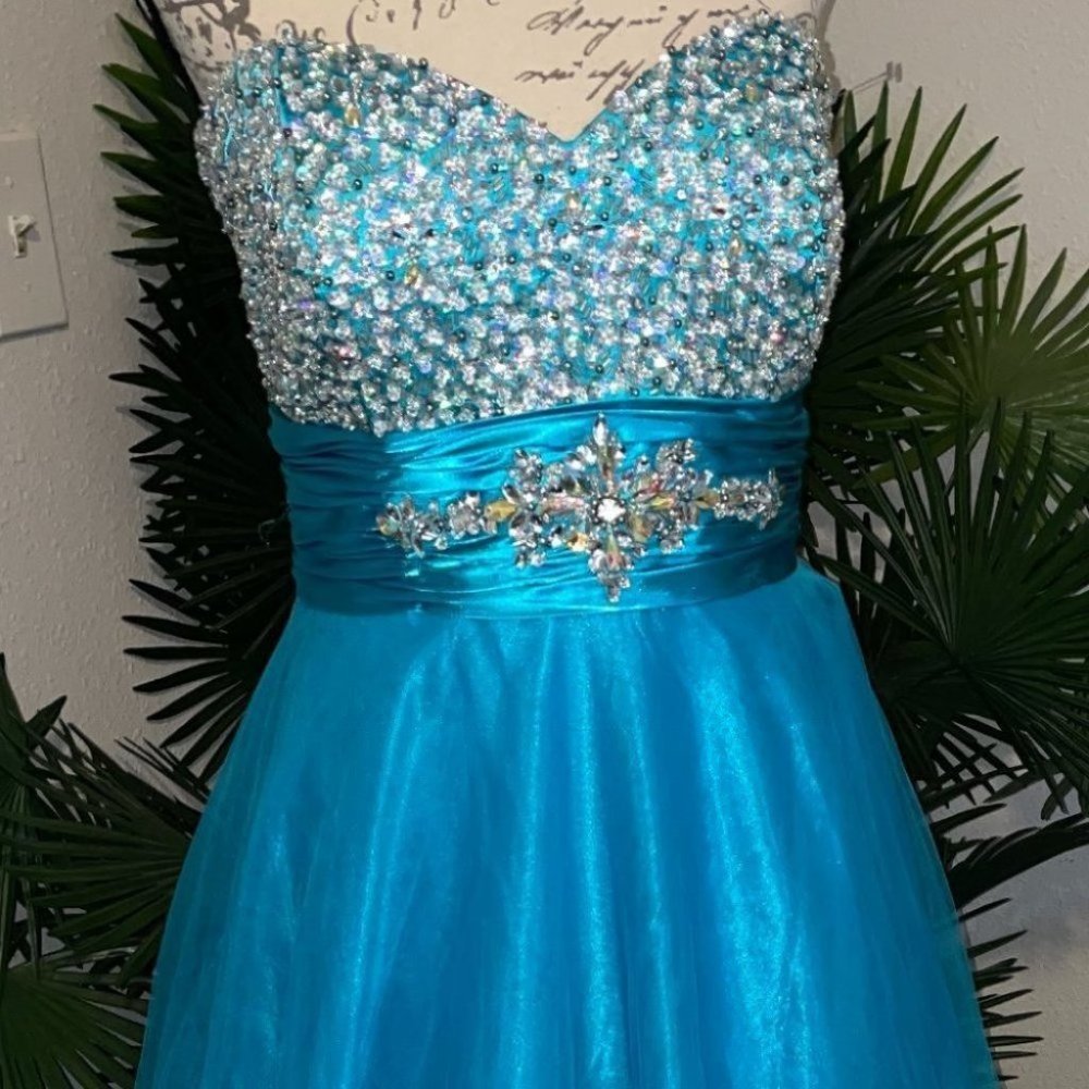 NEW - Mary's Turquoise Aqua Formal Dress